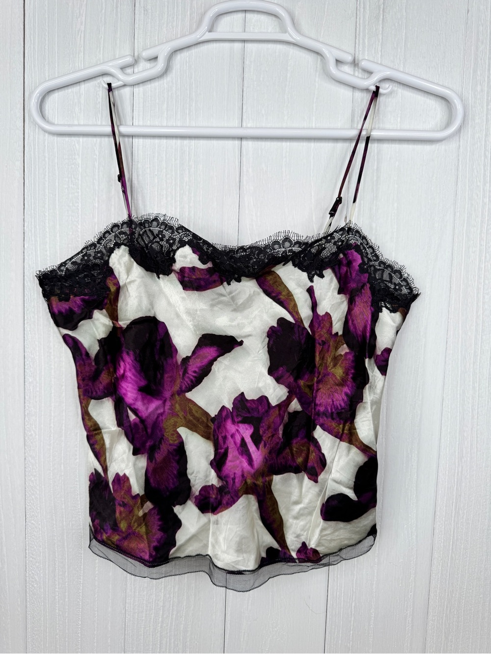 J.Crew lace-trim camisole top in iris floral